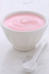 Fresh strawberry yogurt