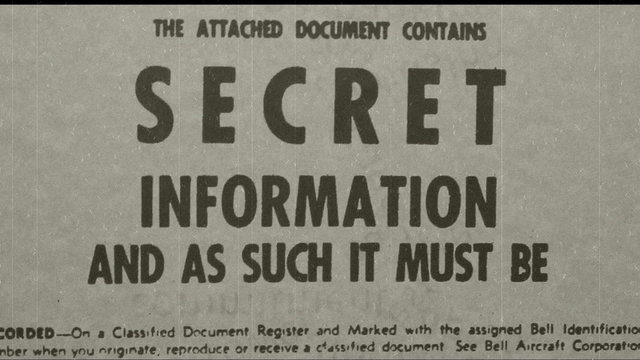 Security document on vintage typewriter