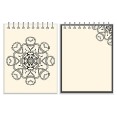 White cover notebook with handmade black pattern