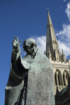 Millenium statue of Saint Richard by Philip Jackson at the Cathedral of the Holy Trinity, Chichester England.