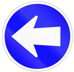 An Indonesian traffic sign - Turn left