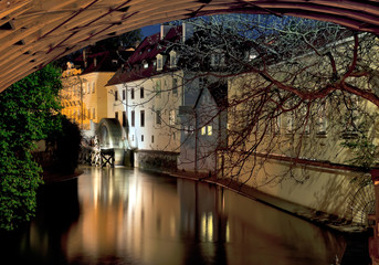 Prague, old watermill under 
