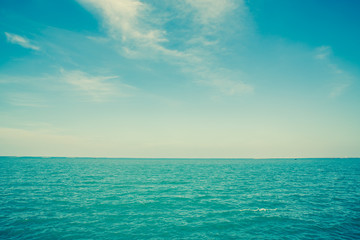 Fototapeta premium Beautiful tropical sea and sky in retro filter.