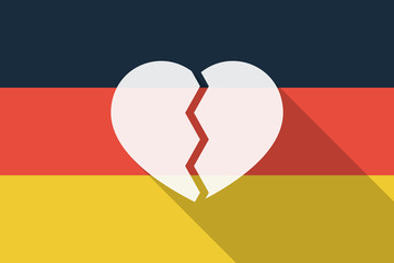 Germany  long shadow flag with a broken heart