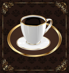 Cute ornate vintage wrapping for coffee, coffee cup
