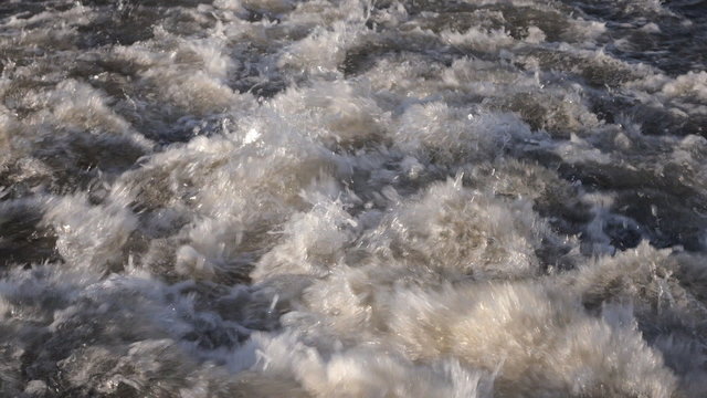 Boat Back River Foam Splashes