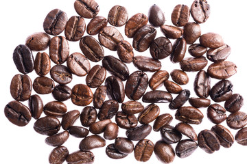 coffee beans on white background