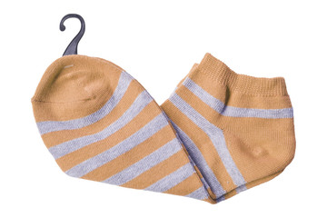 Cotton socks isolated on white background