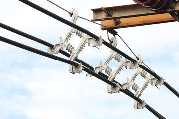 Wire rack of electrical on electrical pole