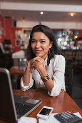 Business lady in cafe