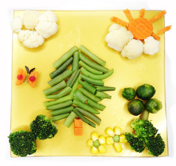 creative vegetable food dinner tree form