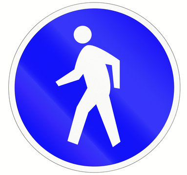 Indonesian sign at a pedestrian lane depicting a single person