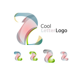 Set of abstract Z letter company logos. Business icons