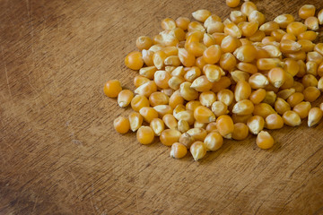 corn seed on wooden  background