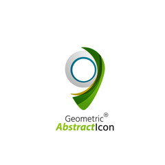 Abstract geometric business corporate emblem - map tag