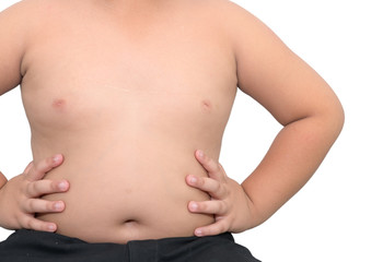 Fototapeta na wymiar The size of stomach of children with overweight isolated.
