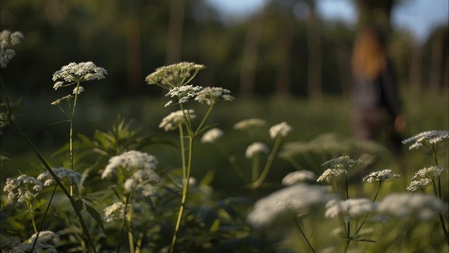 Young Woman Walks Past RL