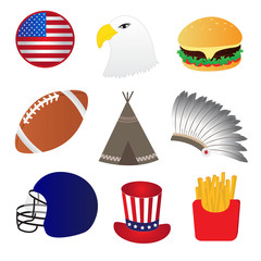 America Icons Set
