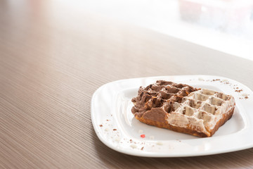 Belgian waffle with eurocream