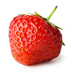 Red strawberry isolated on a white