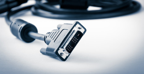 dvi cable on white background