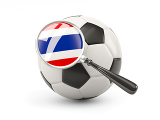 Obraz premium Football with magnified flag of thailand
