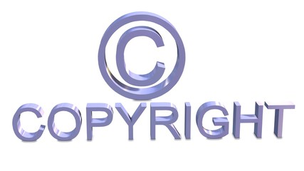 Fototapeta premium Copyright sign and lettering isolated on white background