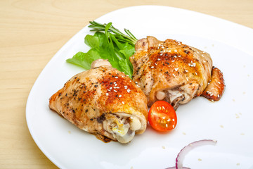 Roasted chicken thighs