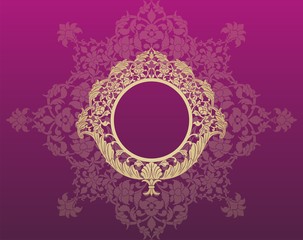 wedding card design, paisley floral pattern , India