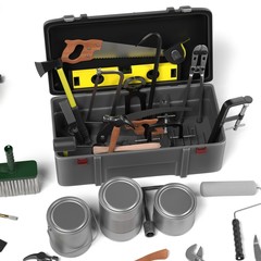 3d render of tool box