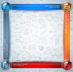 Infographic Abstract template with multiple choices glass buttons