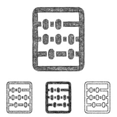 Abacus icon design set - sketch line art