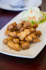 Fototapeta premium Fried Streaky Pork with Fish Sauce