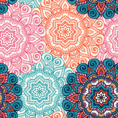 Ethnic floral seamless pattern