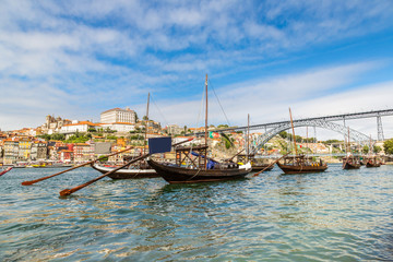 Porto and old  traditional boats