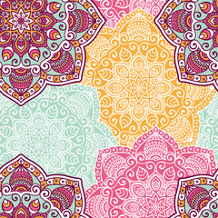 Ethnic floral seamless pattern
