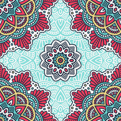 Ethnic floral seamless pattern