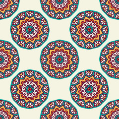 Ethnic floral seamless pattern