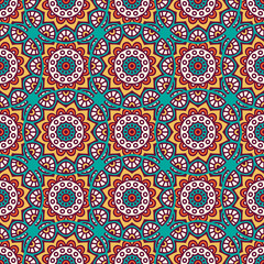 Ethnic floral seamless pattern