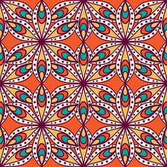 Ethnic floral seamless pattern