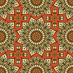 Ethnic floral seamless pattern