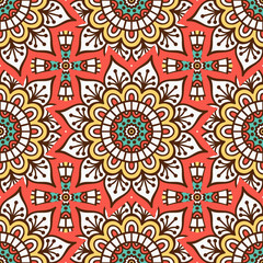 Ethnic floral seamless pattern
