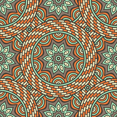Ethnic floral seamless pattern