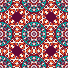 Ethnic floral seamless pattern