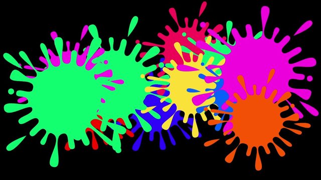 インクぶちまけ　多色