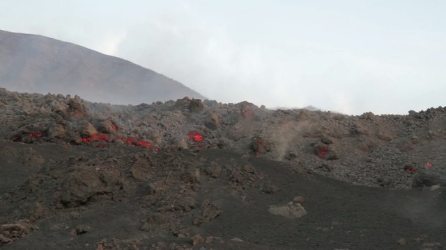 Lava flow Volcano Etna eruption 2015