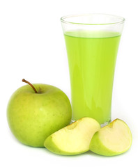 Apple juice with green fruits