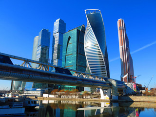 Fototapeta na wymiar Buildings of Moscow City complex