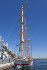 Sailing ship in the port