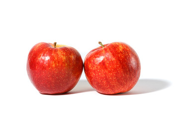 An image of red apples on white background